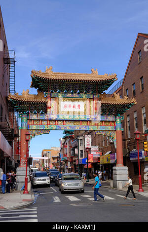 Chinatown Friendship Gate, Chinatown, Philadelphia, PA, USA Stock Photo