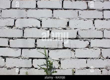 House wall element from the brick painted in white color Stock Photo