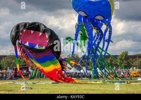Kite festival at Tempelhofer Feld in Berlin, Germany 2017. Stock Photo