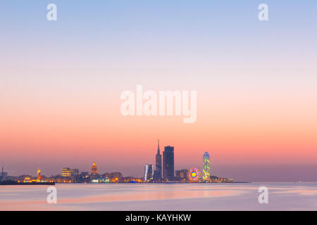 Modern Batumi at sunset, Adjara, Georgia Stock Photo