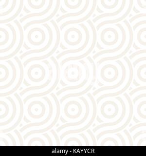 Vector seamless geometric pattern composed with circles and lines. Modern stylish rounded stripes texture. Repeating abstract background Stock Vector