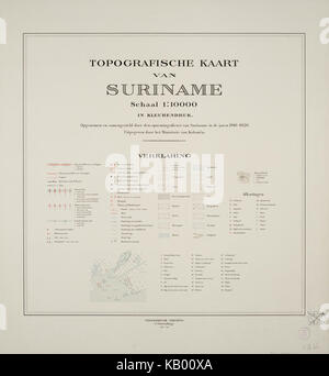 Topografische Kaart van Suriname (1916 1920)   Voorblad Stock Photo