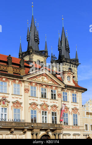 Czech Republic, Prague, palace of Goltz-Kinsky in the old town ring, Stock Photo