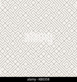 Vector Seamless Irregular Lines Grid Pattern. Trendy Monochrome Texture. Abstract Geometric Background Design Stock Vector