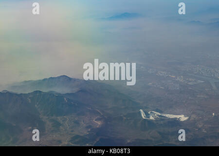 Aerial mountain landscape near Beijing, China Stock Photo