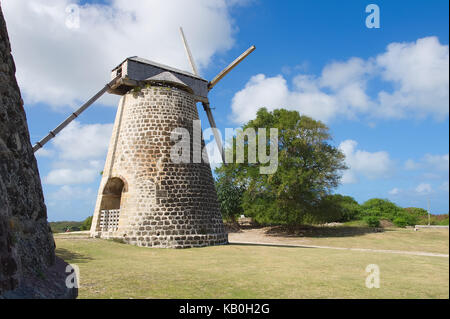 Betty's Hope Historic Sugar Plantation - Caribbean tropical island - Saint John's - Antigua and Barbuda Stock Photo