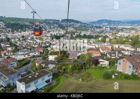 Gondola ride up Mt Pilatus in Lucerne Switzerland Luzern Swiss Stock Photo