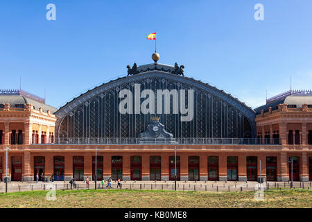 Façade of the Atocha railway station in Madrid, Spain Stock Photo