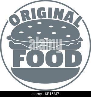 Original burger logo, simple gray style Stock Vector