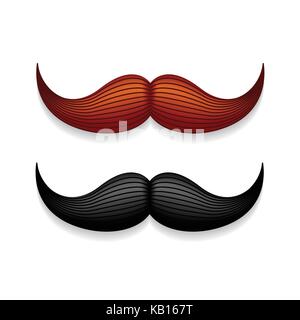Mustache isolated on white. Black vector vintage moustache. Facial hair.Barber shop. Retro collection. Hipster beard. Stock Vector