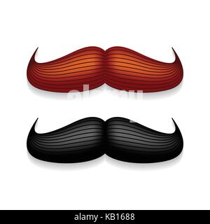 Mustache isolated on white. Black vector vintage moustache. Facial hair.Barber shop. Retro collection. Hipster beard. Stock Vector