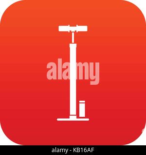 Bicycle pump icon digital red Stock Vector