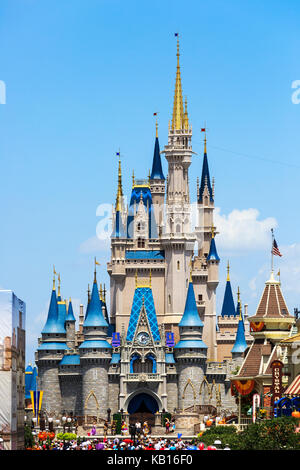 Walt Disney's Magic Kingdom theme park, showing the fairy tale castle ...