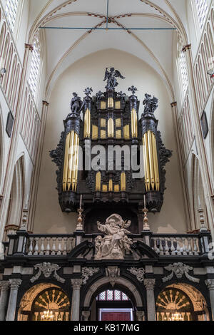 Interior of St. Salvators Cathedral in the historic city of Bruges in Belgium. The organ of the cathedral was originally built by Jacobus Van Eynde (1 Stock Photo