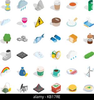 Brumal icons set, isometric style Stock Vector
