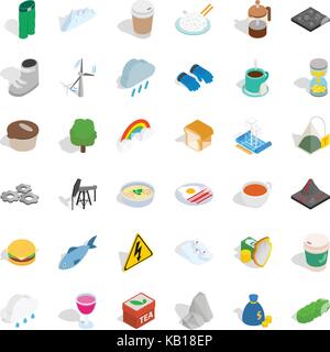 Season icons set, isometric style Stock Vector