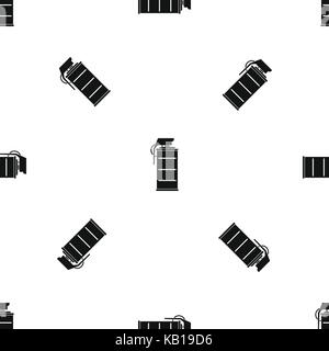 Stun grenade pattern seamless black Stock Vector