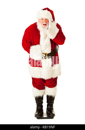 Authentic Santa Claus standing on white background Stock Photo - Alamy