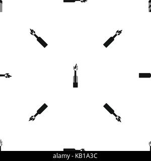Burning bottle pattern seamless black Stock Vector