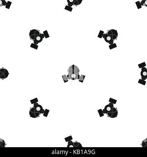 Respirator pattern seamless black Stock Vector