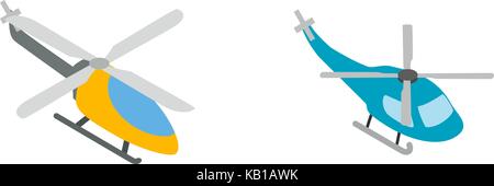 Helicopter icon set, isometric style Stock Vector