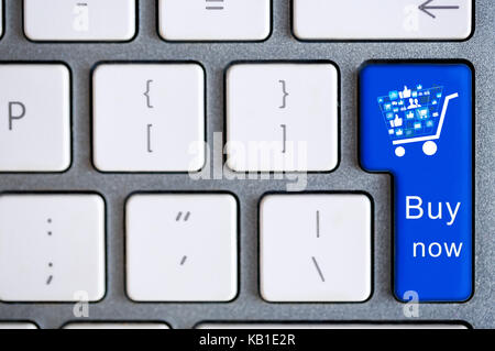 Closeup of buy now button on the keyboard Stock Photo