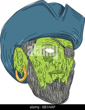 Grime art style illustration of head of a Nobleman, aristocrat, royal ...