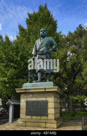 Saigo Takamori statue, Ueno park, Tokyo, Stock Photo