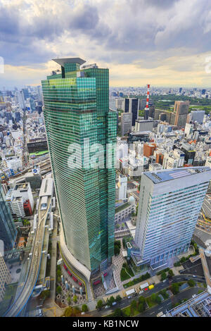 View at the Shiodome city centre, Tokyo, Stock Photo