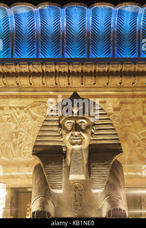 England, London, Knightsbridge, Harrods, Egyptian stairwell, sphinx, Stock Photo