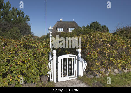 Thatched-roof house in list, island Sylt, Schleswig - Holstein, Germany, Stock Photo