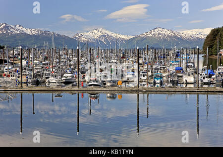 North America, the USA, Alaska, Kodiak Iceland, Kodiak, harbour, Stock Photo