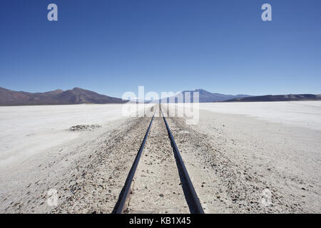 Bolivia, Los Lipez, train rails, Stock Photo