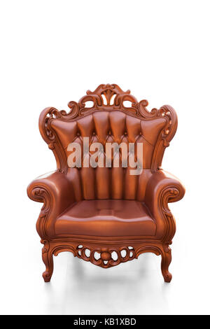 golden vintage chair isolated on white Stock Photo