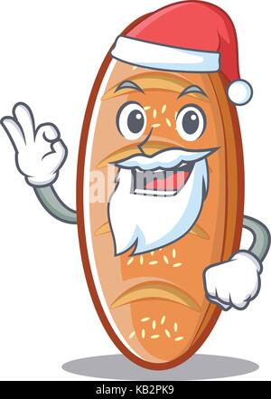 Santa baked bread character cartoon Stock Vector