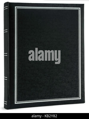 Black leather photo album cover isolated white background Stock Photo