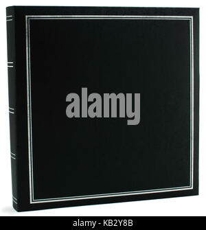 Black leather photo album cover isolated white background Stock Photo