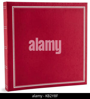 Red leather photo album cover isolated white background Stock Photo