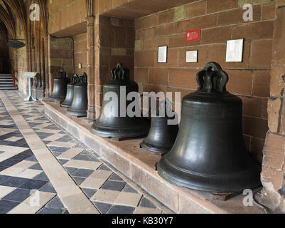 Worcester Cathedral,Worcestershire interiors showing historic artifacts and Medieval effigies and King John of Englands Stock Photo