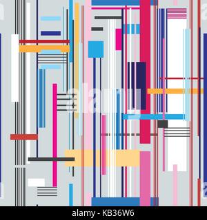 Seamless bright geometric stripes pattern Stock Vector