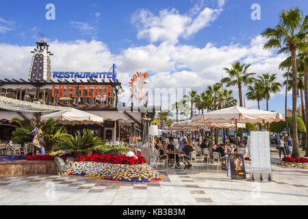 Spain, Canary islands, Tenerife, Playa las Americas, café, Stock Photo