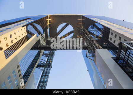 Japan, Honshu, Kansai, Osaka, Umeda, Umeda Sky Building and The Floating guards Observatory, Stock Photo