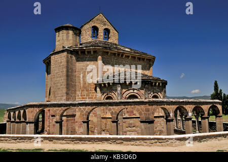 Spain, Navarre, hermit's church Santa Maria de Eunate, Stock Photo