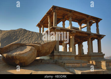 India, Karnataka, Hampi, ruins of Vijayanagar, Matunga Hill Stock Photo