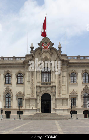 Peru, Lima, Plaza Mayor, Palacio de Gobierno, Stock Photo