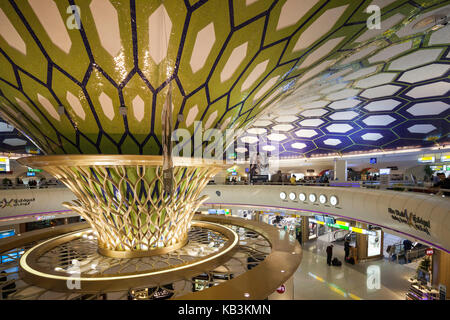 UAE, Abu Dhabi, Abu Dhabi International Airport, duty free area, elevated view Stock Photo