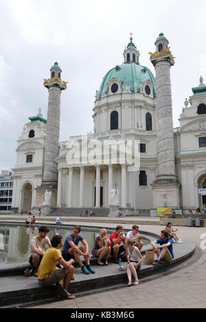 St. Charles’ church (Karlskirche), Vienna, Austria, Europe Stock Photo