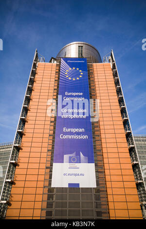 Belgium, Brussels, EU Area, Berlaymont Building, HQ of the EU Commision, exterior Stock Photo