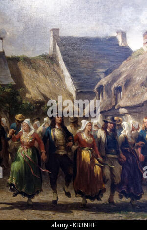 France, Finistere, Quimper, Fine Arts museum, Breton painting collection, A wedding in Brittany (Une noce en Bretagne) (1863) of Adolphe Leleux Stock Photo