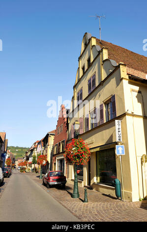 France, Haut Rhin, Alsace Wine Road, Rouffach village Stock Photo
